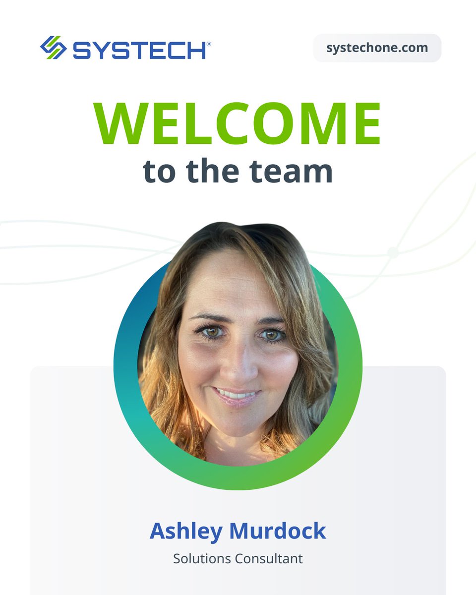 We’re excited to welcome Ashley Murdock to our team as our new Solutions Consultant! Ashley brings over a decade of pre-sales technical support experience, combined with extensive knowledge of DSCSA and pharmaceutical track-and-trace.

#newteammember #welcomeaboard #teamsystech