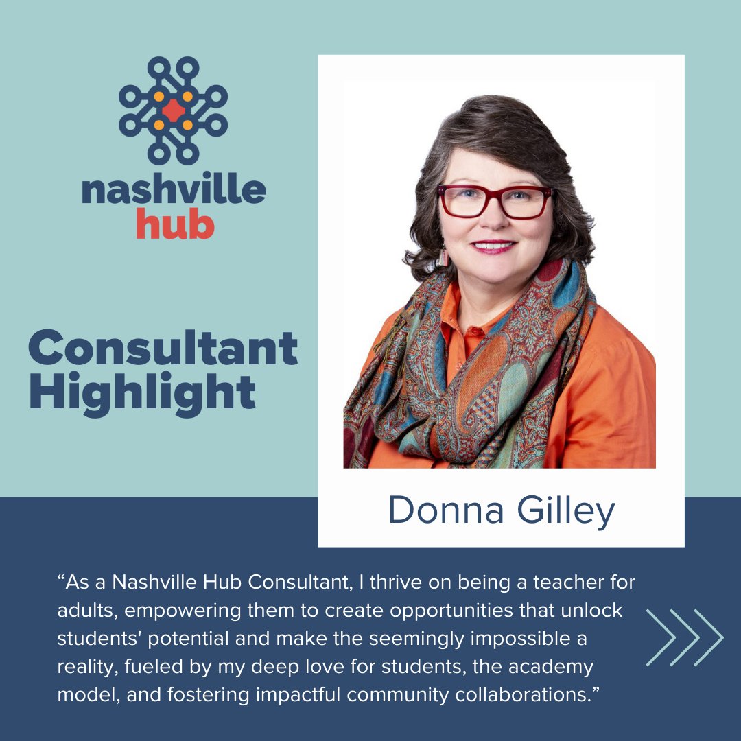 This month's Consultant Highlight is on longtime consultant Donna Gilley! Donna has spent her entire professional career working in and supporting career academies.

"I thrive on being a teacher for adults, empowering them to create opportunities that unlock students' potential"