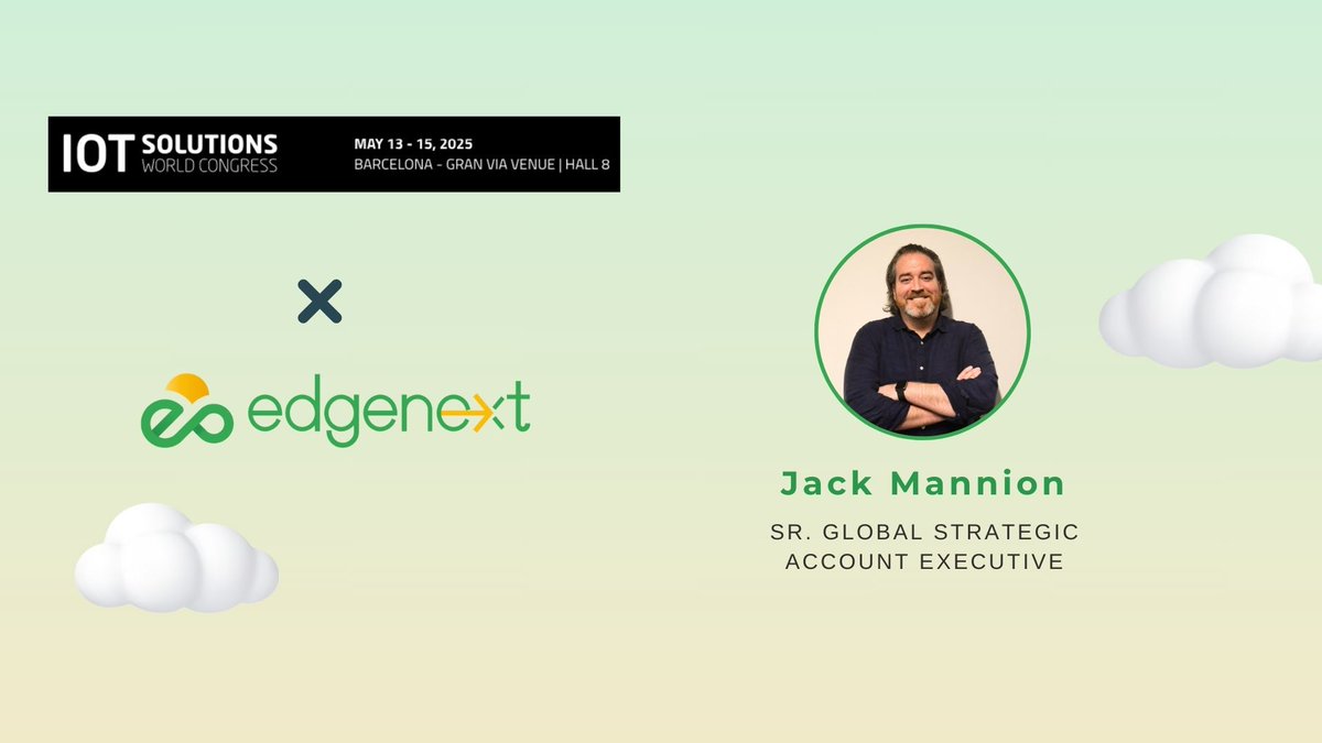 Attending #IoTSWC25 in Barcelona (May 13–15)?
Meet Jack Mannion, Sr. Global Strategic Account Exec at <a href="/edgenexttech/">EdgeNext Technology</a>, to discover how edge cloud can take your business to the next level.

📩 DM to connect on-site!

#EdgeComputing #IoT #SmartTech #BarcelonaEvents