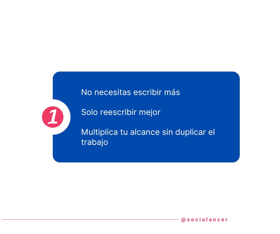 Socialancer's tweet image. ¿Una sola publicación, decenas de palabras clave?

Reescribir con IA no es hacer copy-paste con sinónimos

Es multiplicar tu contenido sin perder calidad ni tiempo.
Así lo hacemos en #Socialancer

socialancer.com/reescribir-tex…

#WordAI #SeoTips