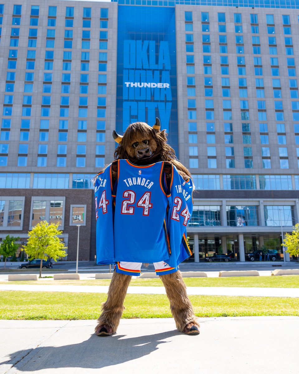 Thunder fans, this is your chance to win one of these team-signed jerseys right in time for the Playoffs! 🎉 

Here's how to enter:

- Like &amp; reshare this post
- Comment with a Thunder GIF