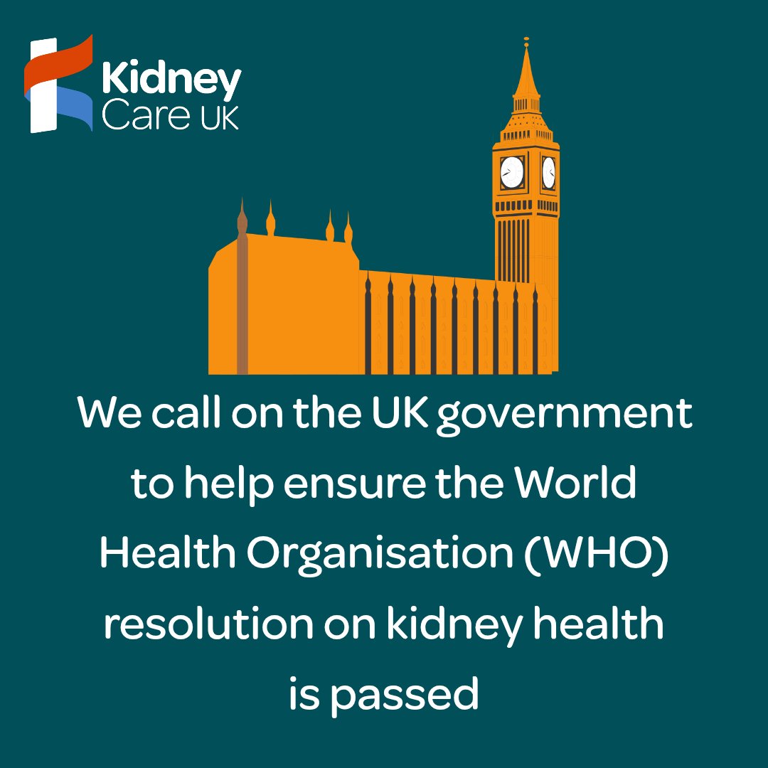 Kidney Care UK @kidneycareuk.bsky.social (@kidneycareuk) on Twitter photo 📣 Next month in Geneva, the World Health Assembly, the decision making body for the World Health Organisation <a href="/WHO/">World Health Organization (WHO)</a> will be debating whether to make kidney health a priority.
We're calling in the UK govt to support this, find out more here 👉👇 kidneycareuk.org/about-us/polic… 📣 Next month in Geneva, the World Health Assembly, the decision making body for the World Health Organisation <a href="/WHO/">World Health Organization (WHO)</a> will be debating whether to make kidney health a priority.
We're calling in the UK govt to support this, find out more here 👉👇 kidneycareuk.org/about-us/polic…
