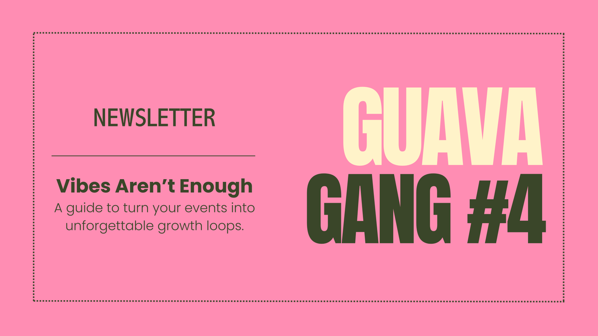 GuavaGlobal's tweet photo. 💝 In the latest edition of the Guava Newsletter, we made a guide –just for you– on how to design &amp; organize events that spark connection &amp; drive real growth: 

→ Our event strategy framework
→ What not to do 
→ Formats that actually work https://t.co/PW8LNpFTBp