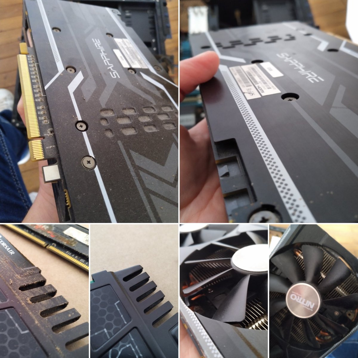 SolidInfo16's tweet image. Bonsoir,

On continue sur la semaine #nettoyage avec ces photos avant/après sur une carte #graphique et la mémoire #RAM 

Encore des doutes quant à l'importance de la poussière dans un #pc et donc du dépoussiérage régulier ? 😁