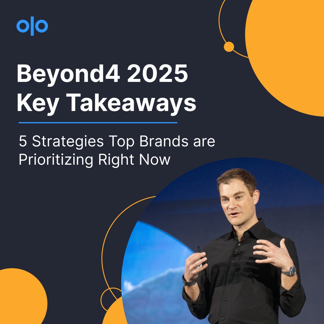 Olo's tweet photo. It's hard to believe #Beyond4 was almost a month ago 🤯 In case you missed it: @nhglass reflects on five strategies from our annual customer event that could benefit your brand: https://t.co/ju0UVsXZkT https://t.co/ckJGssh7SZ