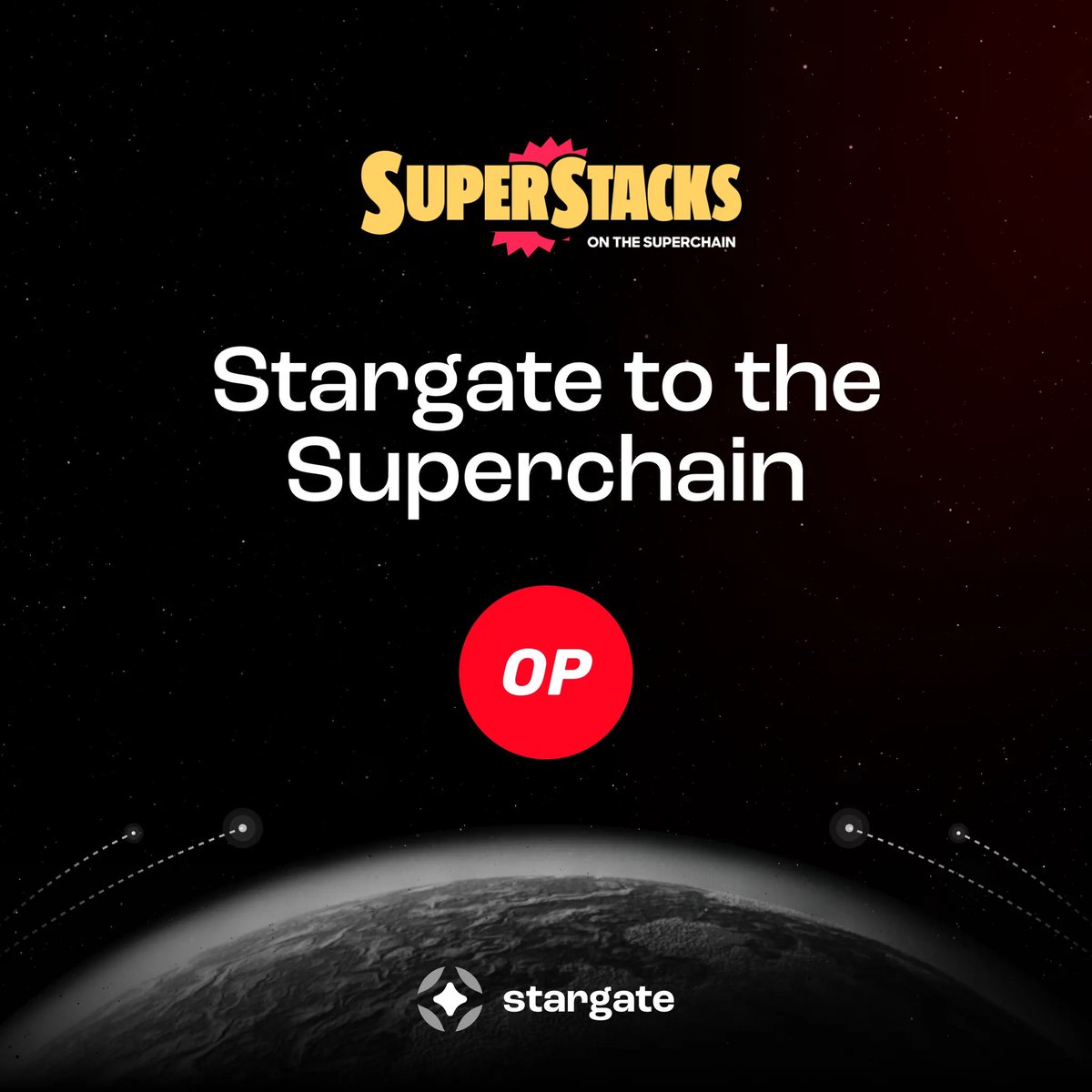 Stargate (@stargatefinance) on Twitter photo Stargate to the Superchain.
The SuperStacks incentives campaign on <a href="/Optimism/">optimism.eth</a> is live.
Move USDT0 and other participating assets to @Base, @InkOnChain, <a href="/Optimism/">optimism.eth</a>, @Soneium, <a href="/unichain/">Unichain</a>, and more on the Superchain using Stargate.
Earn $OP rewards from top protocols such as: Stargate to the Superchain.
The SuperStacks incentives campaign on <a href="/Optimism/">optimism.eth</a> is live.
Move USDT0 and other participating assets to @Base, @InkOnChain, <a href="/Optimism/">optimism.eth</a>, @Soneium, <a href="/unichain/">Unichain</a>, and more on the Superchain using Stargate.
Earn $OP rewards from top protocols such as: