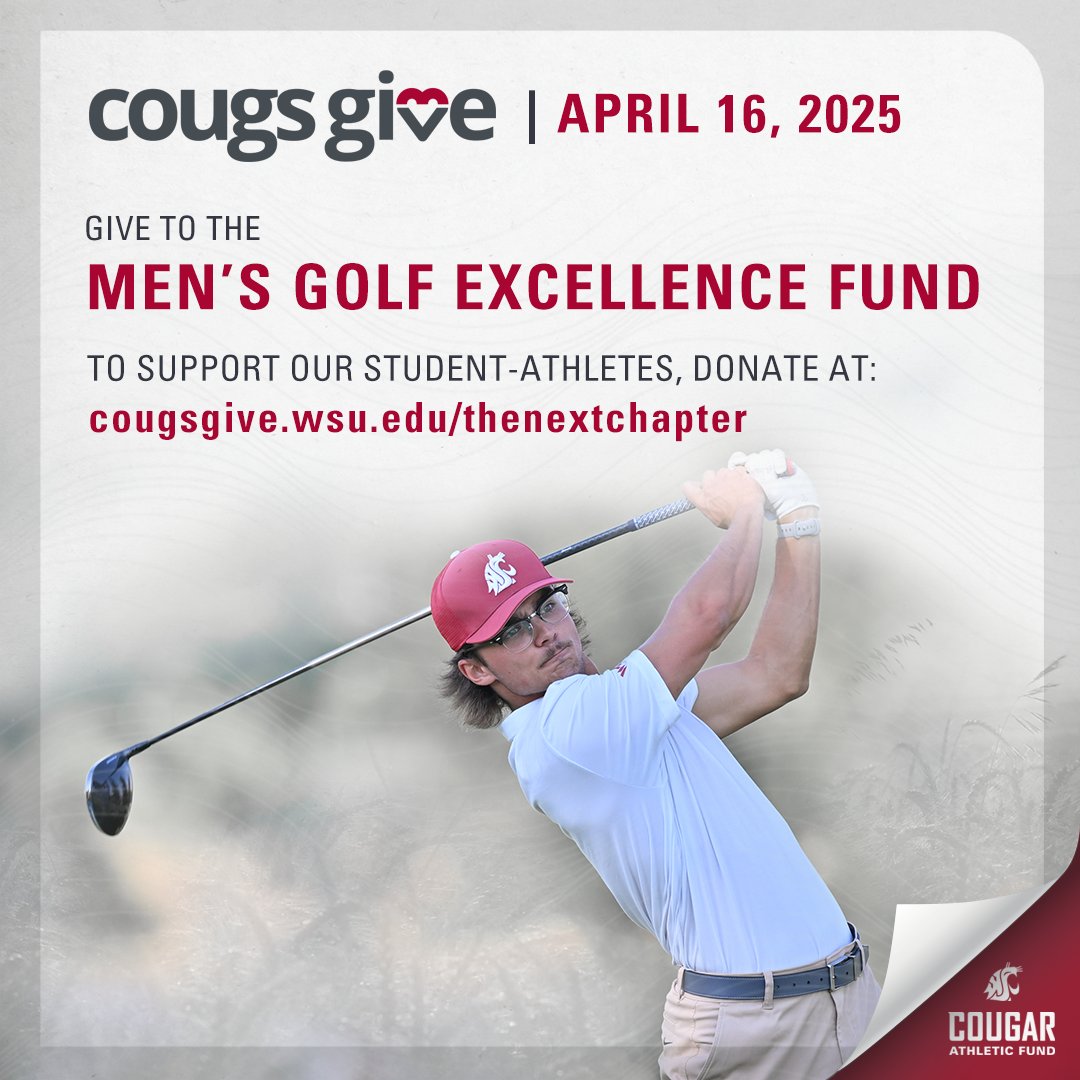 Support <a href="/wsucougarmgolf/">Washington State Men's Golf</a> student-athletes with a gift to the Men’s Golf Excellence Fund on #CougsGive! Visit cougsgive.wsu.edu/thenextchapter to invest in our initiative and be part of The Next Chapter 

#GoCougs | #CougsGive
