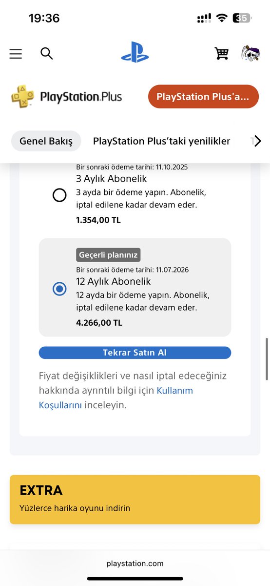 dmertcan's tweet photo. @PlayStationTR  bugün bir mail alıyorum 25 haziran 2025 itibariyle fiyatlar 4266 tl olacaktır diye ama bir girip bakıyorum ki fiyatlar yansıtılmış bile? Bir yanlışlık mı var? Eğer öyleyse lütfen düzeltilebilir mi? https://t.co/oV8rgKDviG