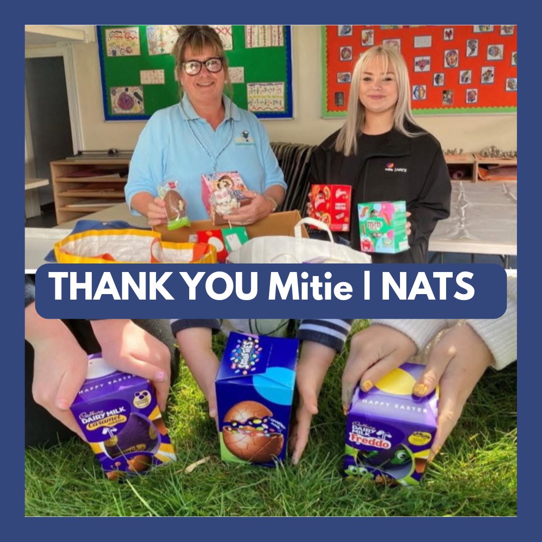 We would like to say a huge thank you our wonderful supporters <a href="/mitie/">Mitie</a> I <a href="/NATS/">NATS</a> who generously donated Easter Eggs for the children and young people at a number of our Support Groups. Photographed here is Grace from Mitie | NATS presenting our Portsmouth Group with the Easter Eggs.