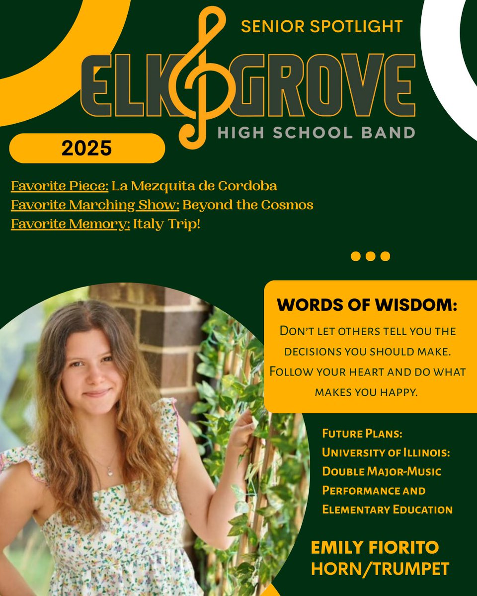 EGHSBand (@eg_band) on Twitter photo Today's senior spotlight is on Emily Fiorito! Thanks for an amazing four years! <a href="/EGFineArts/">EGFineArts/Mr. Wolfe</a> <a href="/EGBandBoosters/">EGHS Band Boosters</a> #classof2025 Today's senior spotlight is on Emily Fiorito! Thanks for an amazing four years! <a href="/EGFineArts/">EGFineArts/Mr. Wolfe</a> <a href="/EGBandBoosters/">EGHS Band Boosters</a> #classof2025