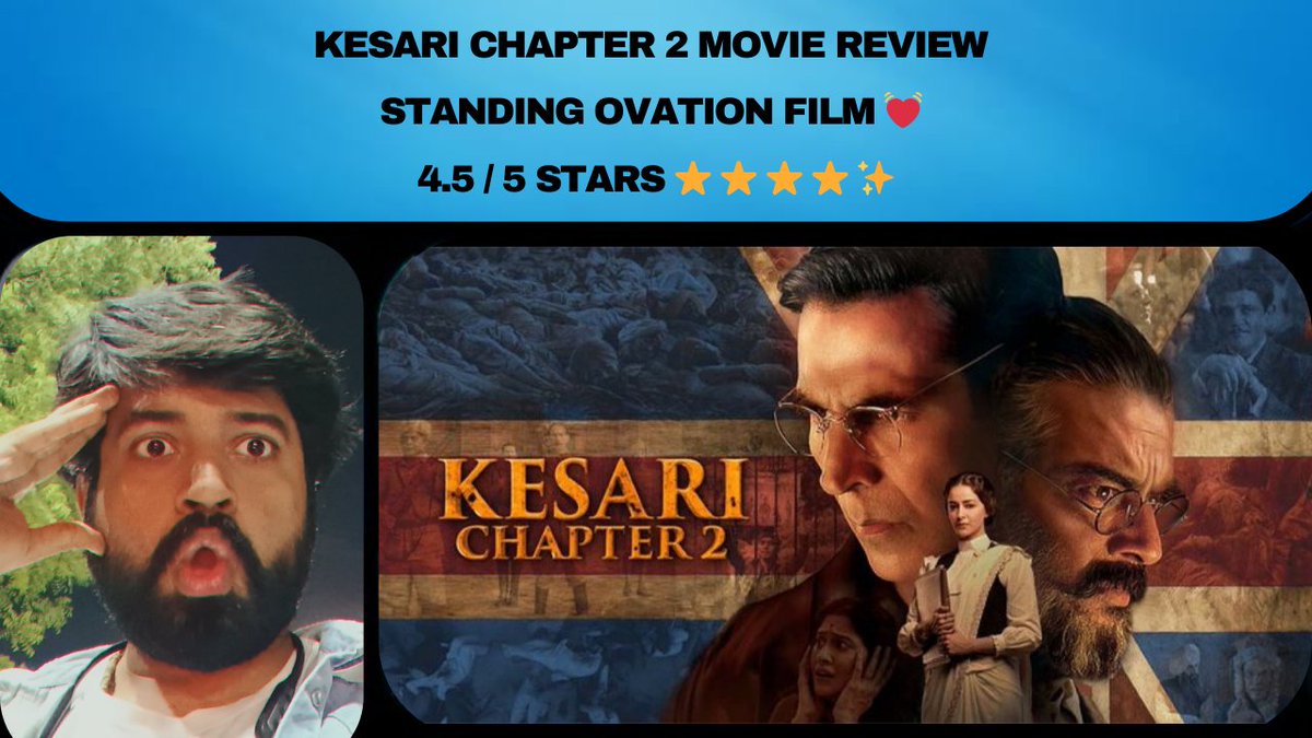kuldeepgadhvi70's tweet photo. Attended The Screening Of #KesariChapter 2
4.5 Stars ⭐⭐⭐⭐✨
Standing Ovation..All I can say is that this movie is awesome. I really enjoyed watching the movie. goosebumps court room drama.
Watch Review
https://t.co/YBmxoXkYGg
- Kuldeep Gadhvi https://t.co/wZtQRGiEoC
