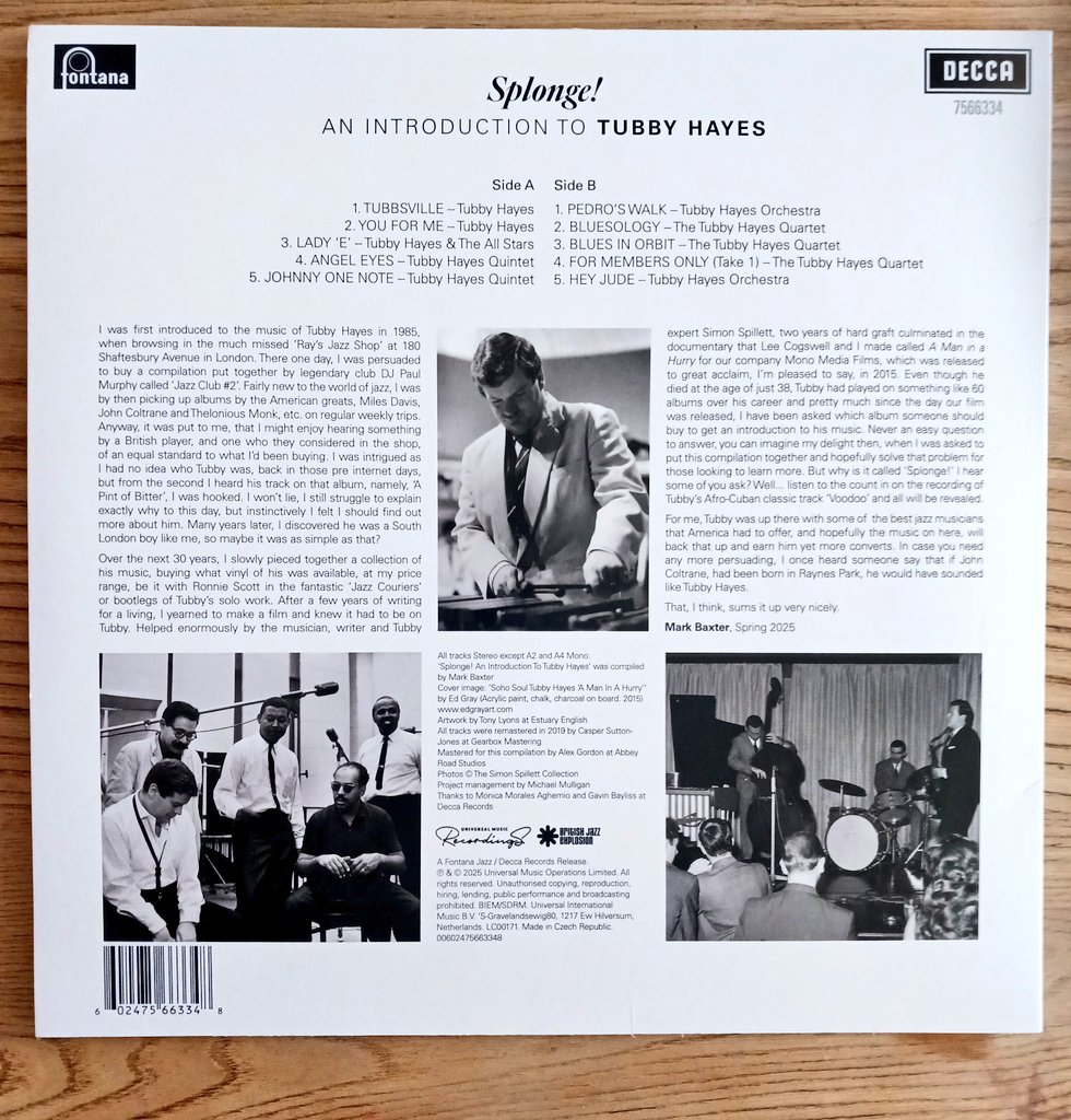 Ed Gray Art (@edgrayart) on Twitter photo Splonge! A wonderful Tubby Hayes compilation from <a href="/DeccaRecords/">Decca Records</a> selected by <a href="/TheMumper/">Mark Baxter</a> 🙏 Fontana years 1961-69
Get in quick shop.decca.com/products/splon… Splonge! A wonderful Tubby Hayes compilation from <a href="/DeccaRecords/">Decca Records</a> selected by <a href="/TheMumper/">Mark Baxter</a> 🙏 Fontana years 1961-69
Get in quick shop.decca.com/products/splon…