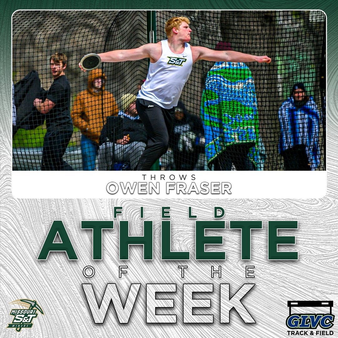 GLVCsports's tweet photo. 🎽 #GLVCtrack &amp; 𝙁𝙄𝙀𝙇𝘿 𝙈𝙀𝙉'𝙎 𝙒𝙀𝙀𝙆𝙇𝙔 𝘼𝙒𝘼𝙍𝘿𝙎

𝘛𝘙𝘈𝘊𝘒: Parker Love, @sbubearcats 
𝘍𝘐𝘌𝘓𝘋: Owen Fraser, @minersports 

🔗 https://t.co/K0DY9C3RiN https://t.co/zPAdsCD58C