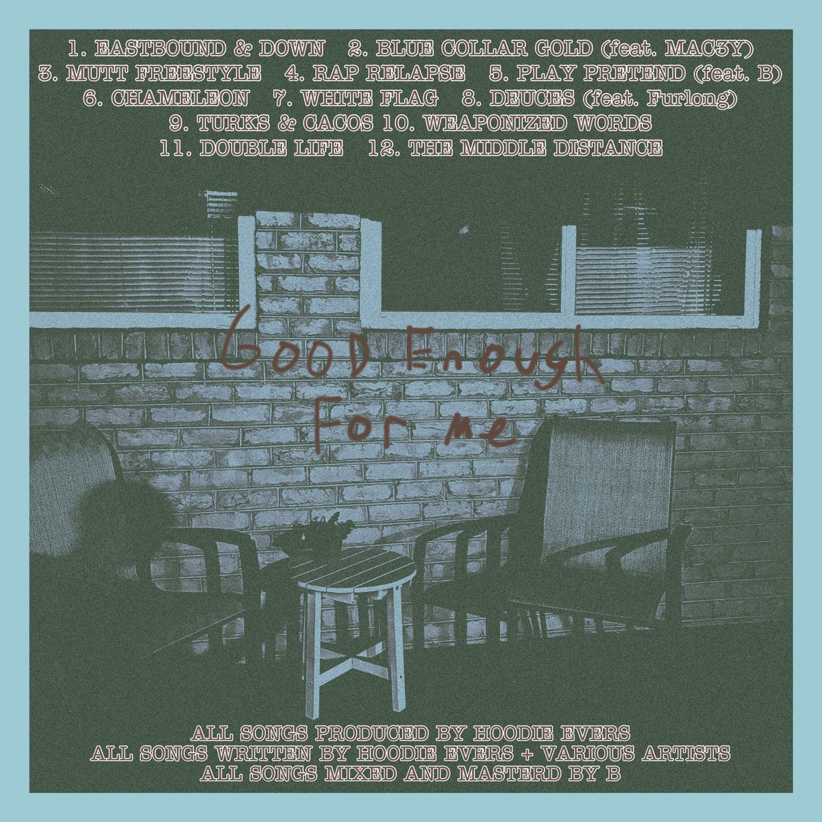 Hevers_22's tweet photo. It’s been over a year since I’ve released any music. I hit writer’s block for a long time until I decided it’s time to get over that hump.

GOOD ENOUGH FOR ME//APRIL 19th//12 SONGS https://t.co/IxhJKNS5cn