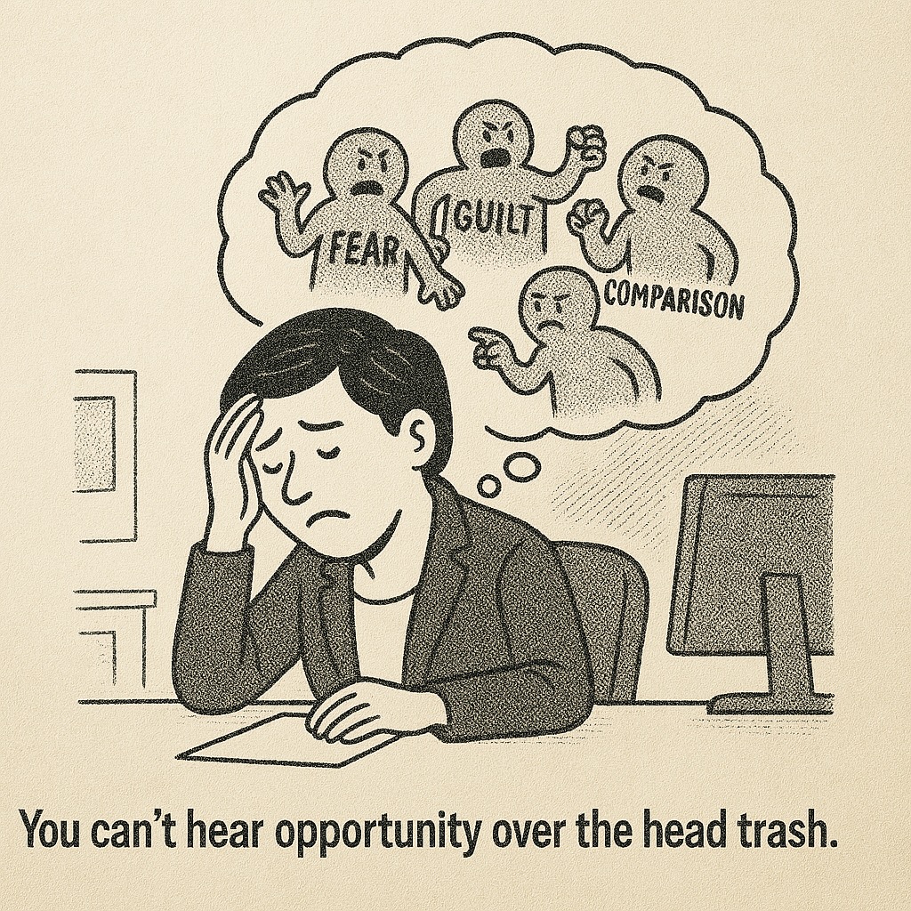Ever sit down to focus and suddenly feel scattered, overwhelmed, and weirdly anxious? You were fine five minutes ago. Opportunity is always whispering. But you’ll never hear it over the screaming of The Drunk Monkey. Productivity hack =&gt; Quiet your mind.