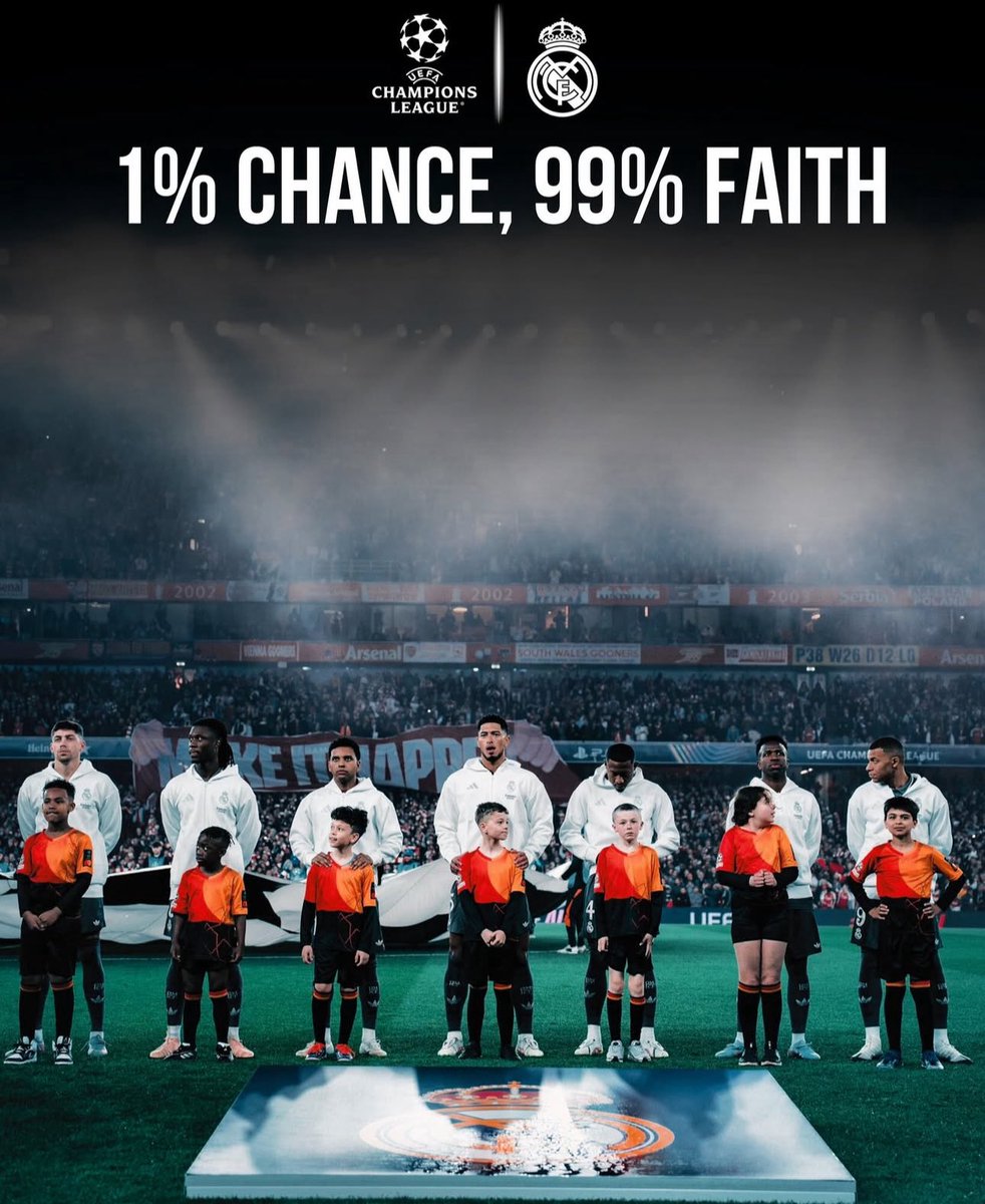 madrid_total2's tweet photo. 1% probabilidades, 99% de fé. https://t.co/UFDMjB1r51
