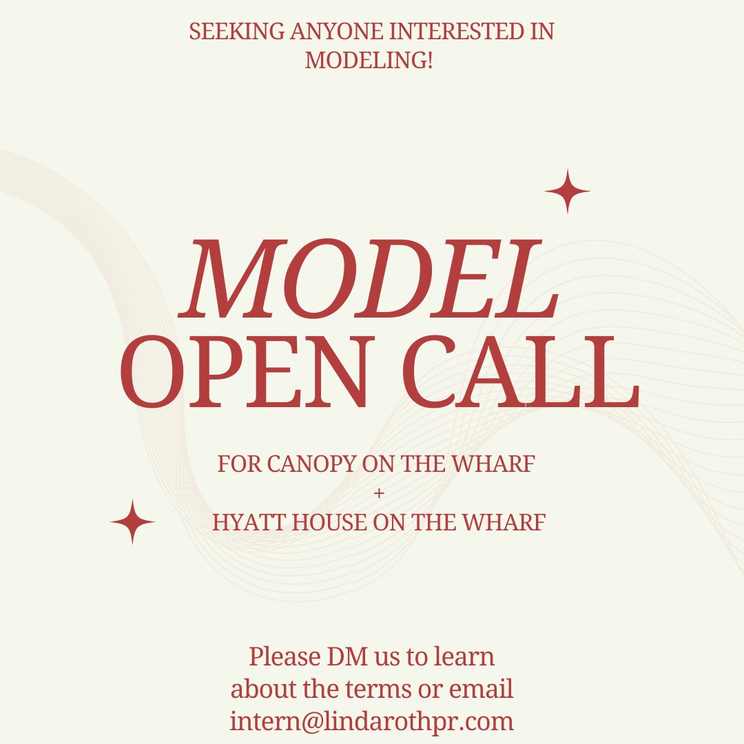 LRA PR (@lindarothpr) on Twitter photo 🚨 Seeking Models!🚨Want to step in front of the camera with? We’re looking for models of all ages for an upcoming photoshoot at Canopy on the Wharf and Hyatt House!
Interested? DM us or email intern@lindarothpr.com to get involved!
#ModelOpenCall #DCModels #ModelOpenCallDC 🚨 Seeking Models!🚨Want to step in front of the camera with? We’re looking for models of all ages for an upcoming photoshoot at Canopy on the Wharf and Hyatt House!
Interested? DM us or email intern@lindarothpr.com to get involved!
#ModelOpenCall #DCModels #ModelOpenCallDC