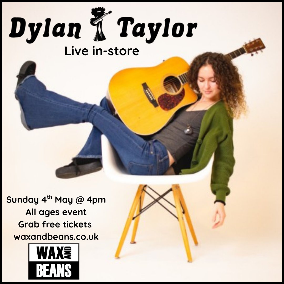 waxandbeans's tweet image. This will be brilliant!! Please read on...

American singer songwriter, Dylan Taylor is heading to Wax and Beans to play a few tunes on Sunday 4th May at 4pm. 

Grab free tickets here
waxandbeans.co.uk/products/dylan…