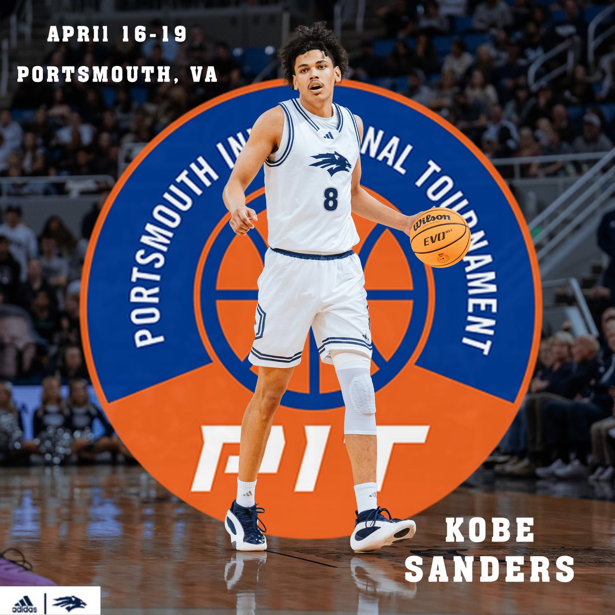 NevadaHoops's tweet photo. Best of luck to our guy Kobe Sanders as he competes at the Portsmouth Invitational Tournament this week!🐺🏀
#BattleBorn | #PackFamily https://t.co/lAV2Laix4Y