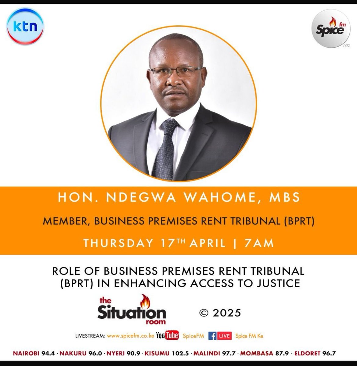 Asugaha's tweet photo. The Business Premises Rent Tribunal is one of the pillars of access to Justice for the commercial sector in Kenya. Tune in to find out more tomorrow 7am https://t.co/BaENbcb4O6