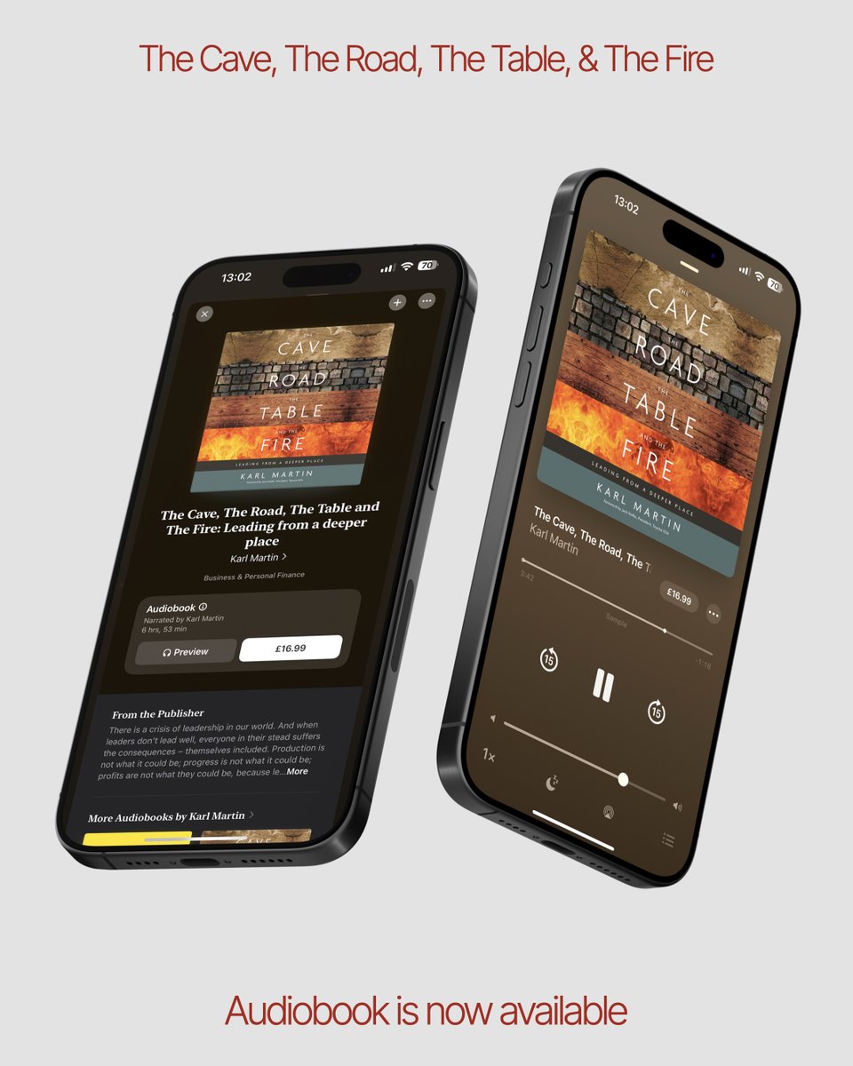 arablegroup's tweet photo. Exciting news!  

Now you can experience The Cave, The Road, The Table, and The Fire on audio. Read by Karl Martin, the book is filled with practical tools he developed over years of coaching some of the world’s most prolific leaders.  

Download your copy today.

#Arable #Audio https://t.co/H0ncuPNjTb
