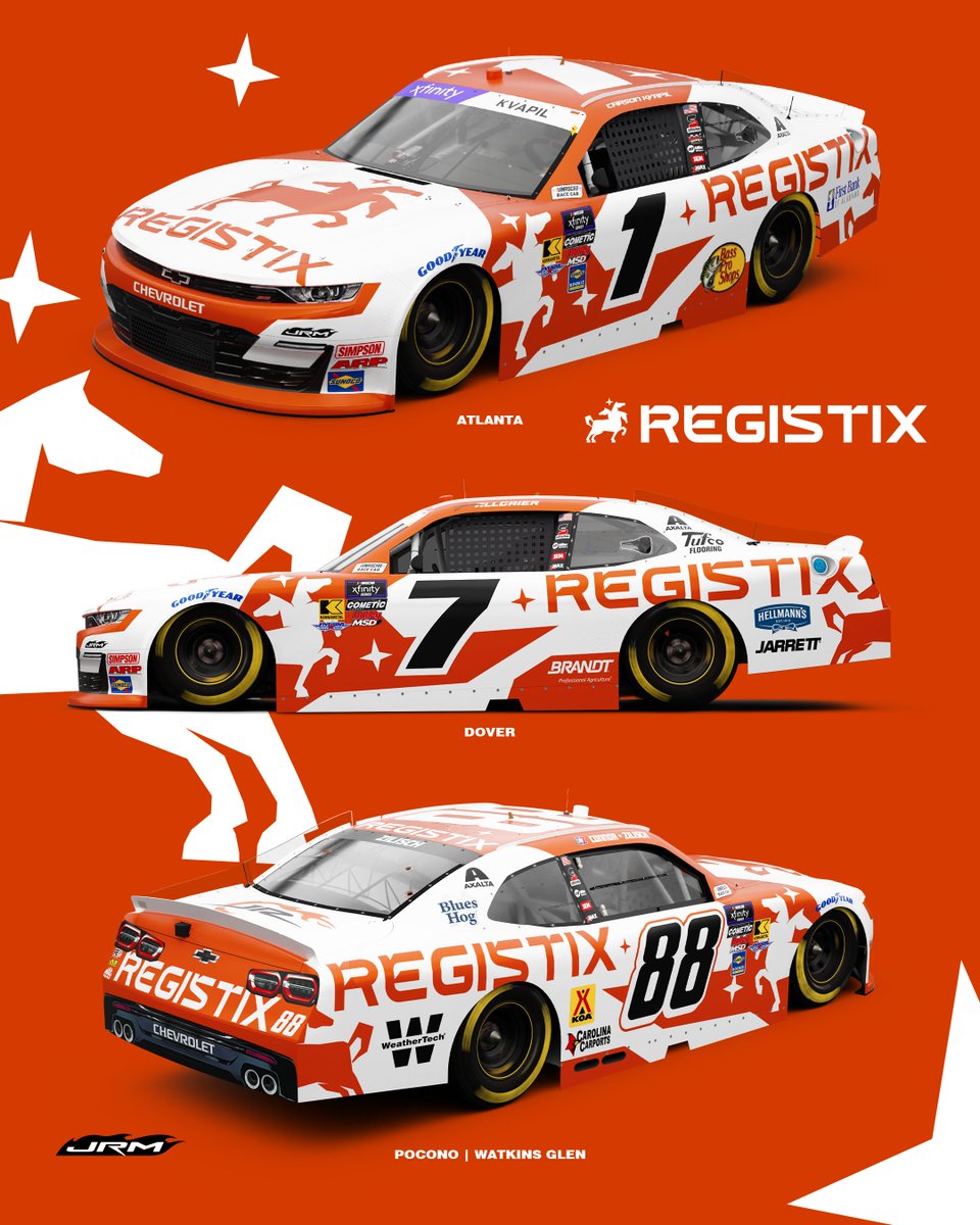 NEWS: Goin' racing with Registix. JR Motorsports is proud to