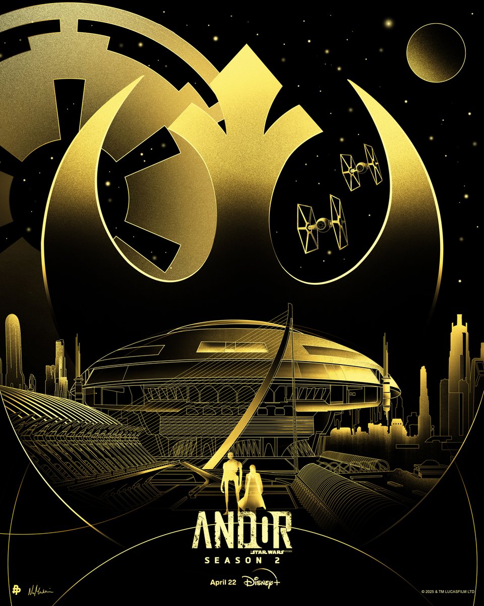 The rebellion is back. Artwork inspired by Andor and illustrated by <a href="/nadamaktari/">Nada Maktari | ندى المقطري</a>.

Don’t miss the three-episode premiere of Andor, streaming Tuesday only on <a href="/DisneyPlus/">Disney+</a>.
