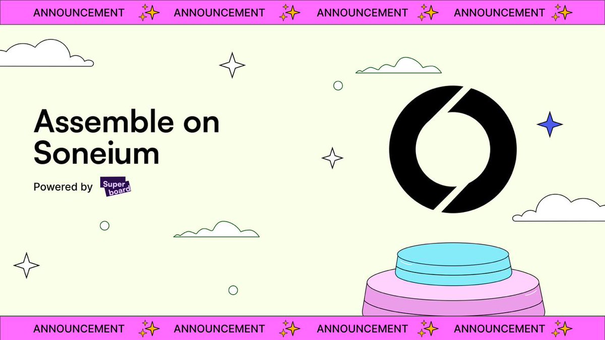 soneium's tweet image. Assemble on Soneium.

This community-led initiative is for everyone curious about the Soneium ecosystem.

Join now: superboard.xyz/campaign/assem…

🧵👇