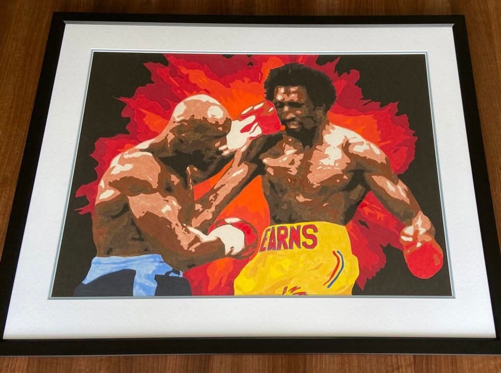 Thought I'd also share an older very large pencil sketch of Hagler Hearns.