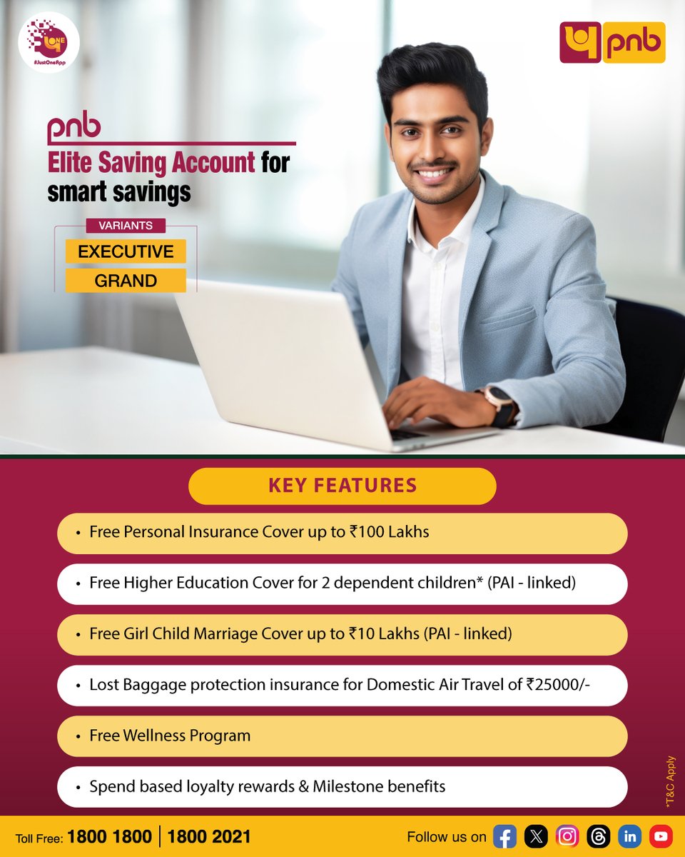 pnbindia's tweet photo. Launched on the 131st Foundation Day, PNB's Elite Savings Account scheme is tailored to elevate your banking experience.

Check out the exclusive variants at https://t.co/Hf4rEIfUie

#NewLaunch #SavingsAccount #AvailNow #Banking #PNB https://t.co/dkMvfQJkmC