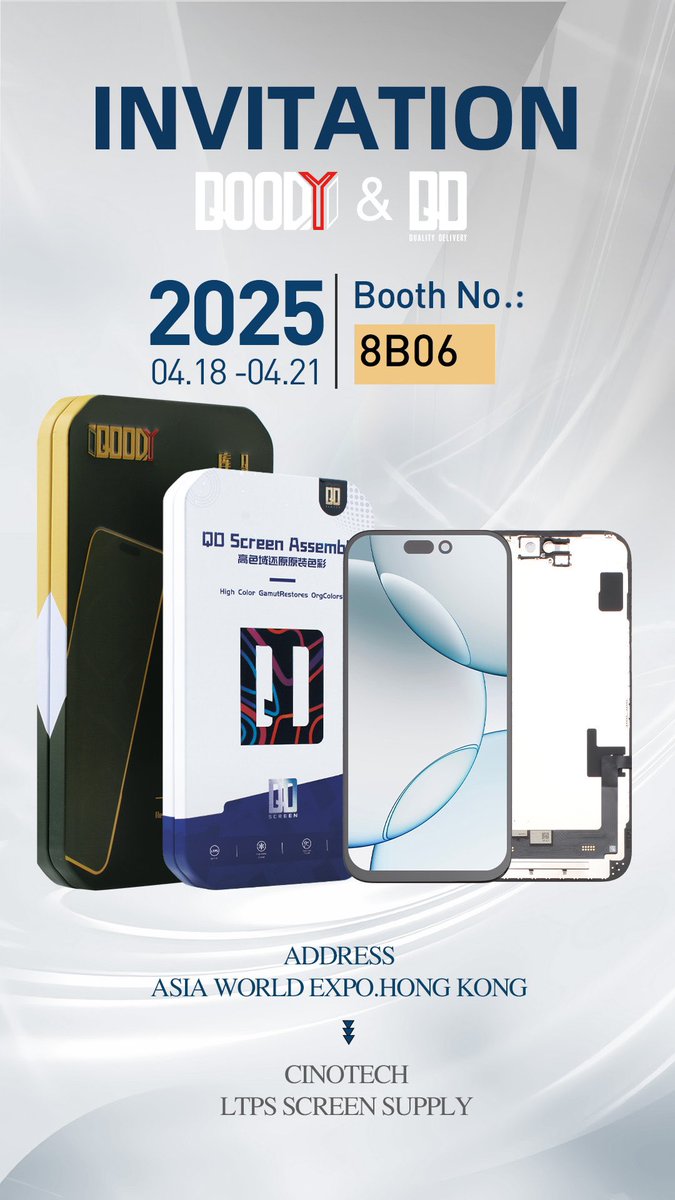 Alexcinoparts's tweet photo. HongKong global source Electrnoic Fair
Date 18th-21th Apr.
Booth No. 8B06
Cino Technology 
Welcome to visit us !!!! https://t.co/ndTFFOg8GG