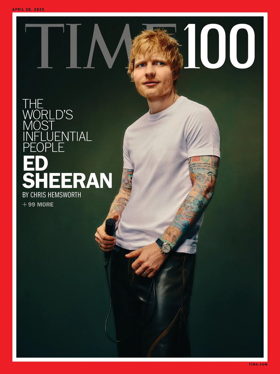 PopCrave's tweet photo. Ed Sheeran for TIME Magazine’s 100 Most Influential People of 2025 issue.

📸: Adrienne Raquel https://t.co/L0GG91bsV9