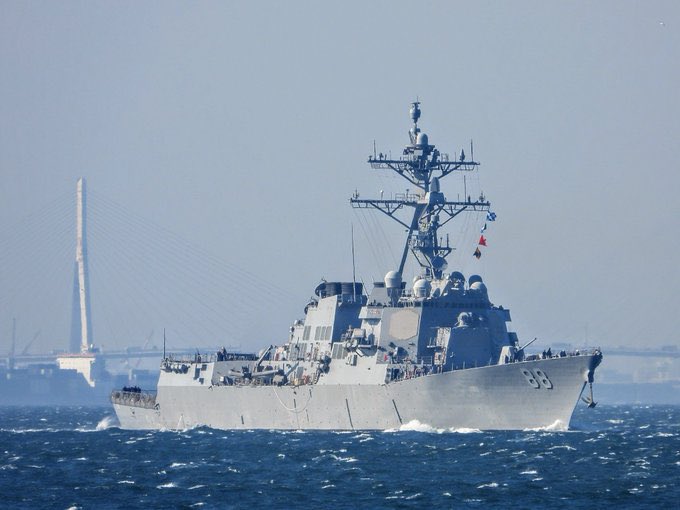 WarshipCam's tweet photo. USS Preble (DDG 88) Arleigh Burke-class Flight IIA guided missile destroyer leaving Yokosuka, Japan - April 16, 2025 #usspreble #ddg88
SRC: TW-@HNlEHupY4Nr6hRM https://t.co/8RRO7nGvek