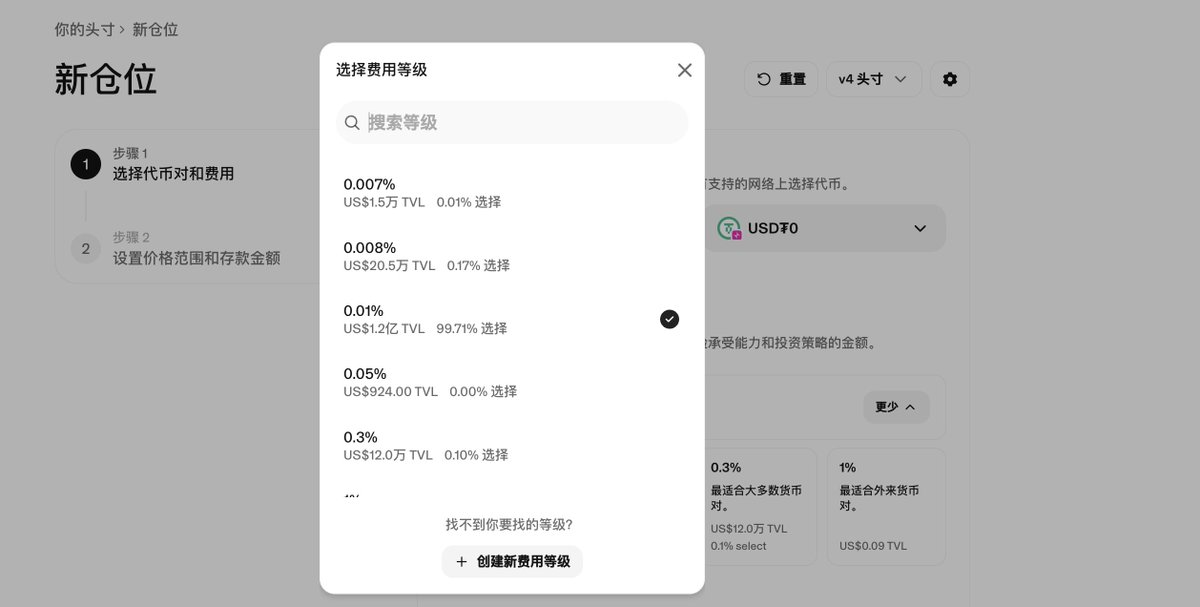0xanonnnn's tweet photo. 【无奖问答】短短一天时间，Unichain USDC/USDT0稳定币池的TVL已经涨到了120m，而激励APR则被卷到了14%，而我却以几乎0 IL的方式拿到了86%的APR，请问是如何做到的呢？5秒时间抢答！提示：从两张图中找不同，如果想要验证自己的猜想，请下滑看答案👀
5
4
3
2
1
.
.
.
不卖关子了，今天给大家带来点干货，学到的朋友记得一键三连哦～
答案就是：Fee Level，你猜对了吗？😄

下面详细讲一下我的思考和操作逻辑哈，从 @unichain 宣布通过激励12个uni-v4的池子来引导流动性，我就迅速总结出了以下几条重要信息：
1. USDC/USDT0稳定币池APR会是最先被拉平的，很容易理解，市场行情不好，大家都喜欢白嫖池保守挖矿，这一点其他几位大佬也有提到 @0xtodd @luyaoyuan @chenmo ，大家普遍猜测2～3天会被搬平，结果没想到一天就快搬平了；
2. 激励奖励方式特殊， @gauntlet_xyz 设计的激励方式中，98%用于奖励fee，即你的lp赚取的fee越多，收到的奖励也越多，对于uni-v4来说，如果你的lp是给到full range，那你能拿到的奖励可以认为是无限接近于0，所以这必将加剧内卷——卷无限窄的区间、卷资金；

而作为一个保守型选手，我自然也想选择白嫖池，那么我怎么才能最大化我的收益呢？难道我要去跟下面这种巨鲸一起去卷资金吗？30m的tvl砸进去，我的那点儿资金看不到任何水花😂

这就让我想起了我在 @EkuboProtocol 卷 $STRK 激励的日子，如果无法正面战胜巨龙，那我就选择从背后偷袭，这里的反向思维就是，如果我不能拿到有效多的 $UNI 激励，为什么不退而求其次去赚trading fee呢？Uni官方既然能通过大撒币完成了流动性引导；那我也能通过修改fee level完成了交易量引导；事实证明我想对了，我的策略能够行得通主要靠以下几点成立：
1. 活动激励特点解析。本次Uni激励只针对特定fee level池子，对于USDC/USDT0，受激励的只有fee level为0.01%的池子；其他的如 0.05%、0.3%都吃不到，也就是说所有的流动性（目前接近1.2亿）几乎都在0.01%的池子里，如下图所示。
2. 熟悉DEX SWAP时的最优路径找寻逻辑。如果你的lp具有：1⃣️足够流动性；2⃣️low fee level；3⃣️small ticker等特点，你的流动性就会被优先选择。
3. 对于交易量情况的准确判断。对于这种流动性引导的活动，交易量会存在以下变化过程：1⃣️活动早期，流动性扩张阶段，为了加入池子需要伴随大量的交易量；2⃣️活动中期，流动性稳定阶段，APR已经卷到很低，没有新的流动性加入，TVL增速放缓变为dead TVL，意味着交易量也会骤减；3⃣️活动后期，流动性撤退阶段，为了撤出池子也会伴随大量的交易量。

所以为了高效率赚取trading fee，需要在活动的早期和后期介入。既然刚开始所有人都去卷0.01%的池子，没人跟我想到一起去卷fee level，所以我只要新创建一个足够接近0.01%的fee level，这样既能保证我的流动性会被优先选择，也能保证收到的trading fee不至于太少；所以我就创建了0.008%，然后加了100k的池子，对于目前120m的总tvl来说，我的lp份额只占到了总tvl的千分之八，但是我最终吸收到的交易量却达到了惊人的百分之二十（以我收到的fee简单测算的）。
由于我选择的是稳定币池，而USDC/USDT0短时间内几乎没有价格波动，所以我的lp无常损失接近于0；
那我为什么现在把这个策略分享出来呢？因为我判断马上要进入流动性稳定阶段了，而且有其他人也发现了这个策略，开始搞出来0.007%来跟我卷，所以如果你想继续使用本策略，需要继续往低了卷，而我则想到了新的策略，就不跟你们卷啦哈哈😄
以上分享可能会有些失效了，但智者说的好：授人以鱼，不如授人以渔，重点是学到以上思考的过程，那么你们以后也能发现独属于自己的套利策略啦～
如果你问我的小脑筋为什么这么聪明，是因为被以下Defi大佬长期熏陶的呀，请大家也积极关注他们，嘿嘿😉
@ViNc2453 
@quant_sheep 
@0xCoumarin 
@zetai_mmt 
@kevin0x0 
@btclin 
@DeFiGuyLuke 
@Alvin0617 
@degentalk_hk