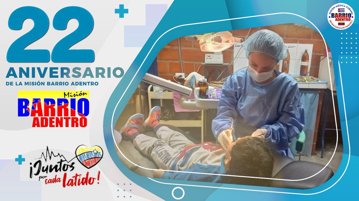 Barrio Adentro, proyecto social humanista y solidario, 21 años salvando vidas. #AniversarioXXIIBarrioAdentro #JuntosPorCadaLatido #CubaCoopera