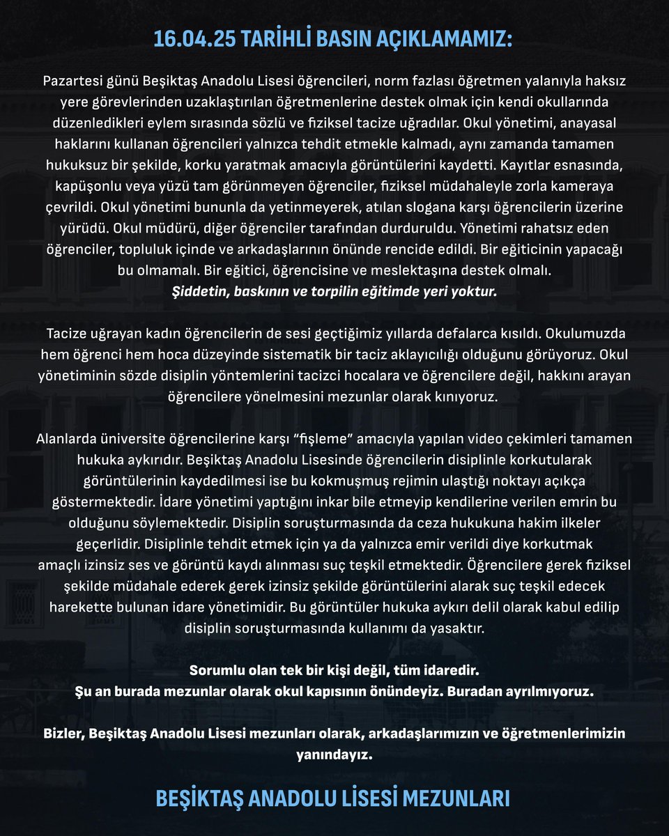 baldayanisma's tweet photo. Beşiktaş Anadolu Lisesi öğrencilerin ve mezunlarındır! https://t.co/q5tQJMsOgp