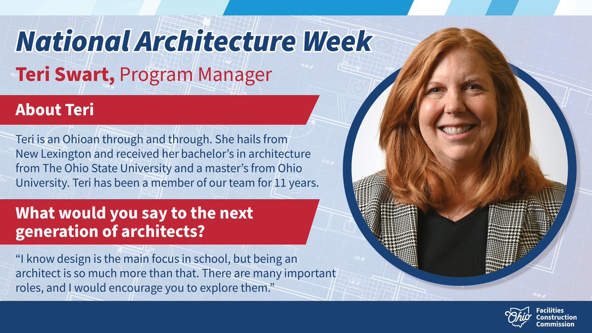 As a young child, Teri Swart watched her grandmother fix up old houses and that set Teri on the road to success as an architect. Thank you for all that you do, Teri! #ArchitectureWeek #NationalArchitectureWeek
