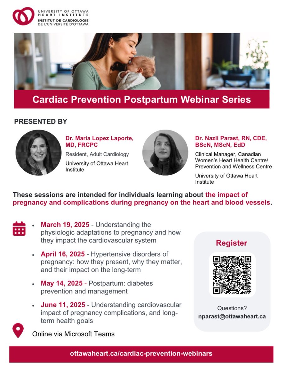 Maria A. Lopez Laporte (@drmlopezlaporte) on Twitter photo Happening TODAY ❣️
Webinar on hypertensive disorders of🤰 and impact on 🫀 health
<a href="/HeartInstitute/">Heart Institute</a>
<a href="/CWHHC/">Canadian Women's Heart Health Centre</a>
<a href="/CWHHAlliance/">Canadian Women's Heart Health Alliance (CWHHA)</a> Happening TODAY ❣️
Webinar on hypertensive disorders of🤰 and impact on 🫀 health
<a href="/HeartInstitute/">Heart Institute</a>
<a href="/CWHHC/">Canadian Women's Heart Health Centre</a>
<a href="/CWHHAlliance/">Canadian Women's Heart Health Alliance (CWHHA)</a>