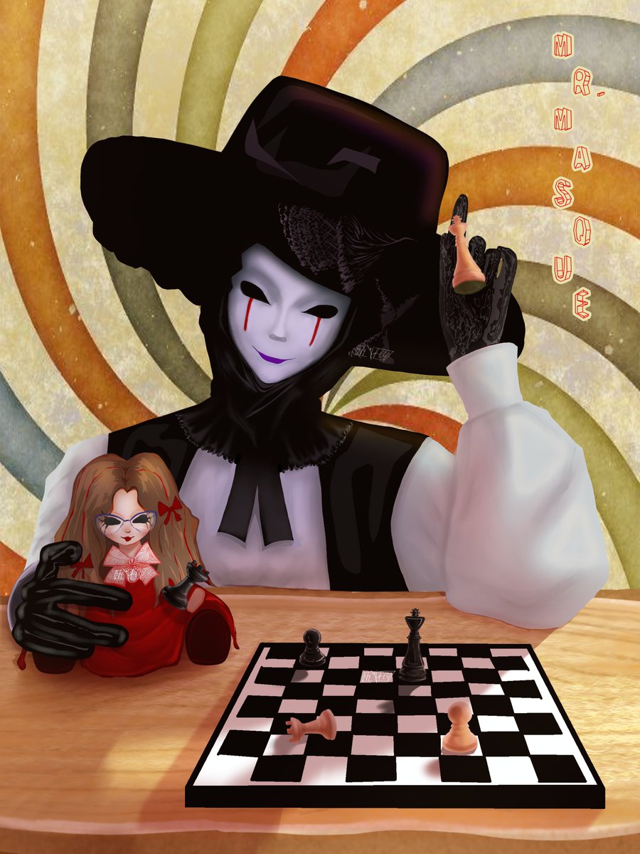 gh07t1y's tweet photo. 仮面の男/Mr.Masque
In this art of me and Mr. Masque playing chess. I love Mr. Masque ♥️ #mrmasque #Homicipher #仮面の男 https://t.co/ecAa98AUSW