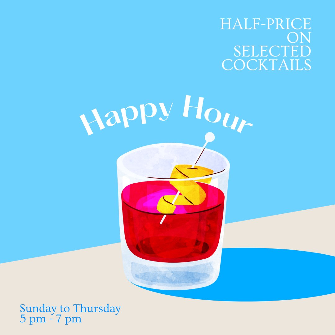 HAPPY HOUR, ELEVATED 🍹

Sunset skies, stone-baked Neapolitan pizza, and half-price cocktails? 

We gotcha. We’re serving up golden hour vibes every Sunday–Thursday between 5–7pm.

Because rooftop season is officially on!