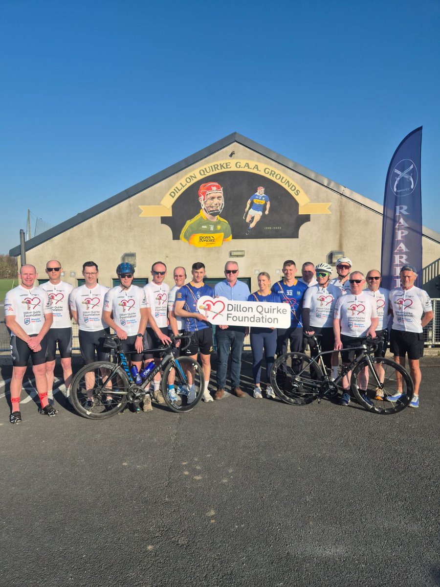eireogannacart1's tweet photo. Raparee CC are taking on a 360km cycle on Saturday June 7th to raise funds and awarenes  for the Dillon Quirke Foundation.

Four parishioners are taking part including Noel Griffin, Michael White, Darren Allison &amp; Mike Looby.

Support via the link: 

https://t.co/uHNEdW1S3e https://t.co/QlQm5QFVqh
