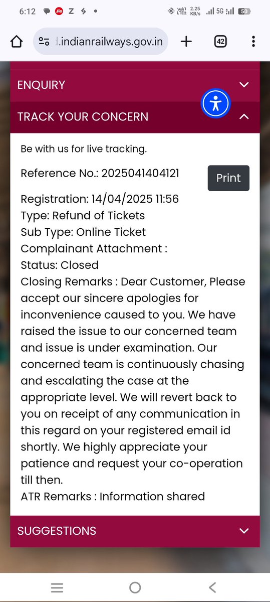 bhattdheeraj's tweet photo. @AshwiniVaishnaw @IRCTCofficial @RailMinIndia @PMOIndia without providing the solution how can rail madas close the complaint...still my refund is not received for PNR no. 6149287293 https://t.co/1GSu4XvfJA