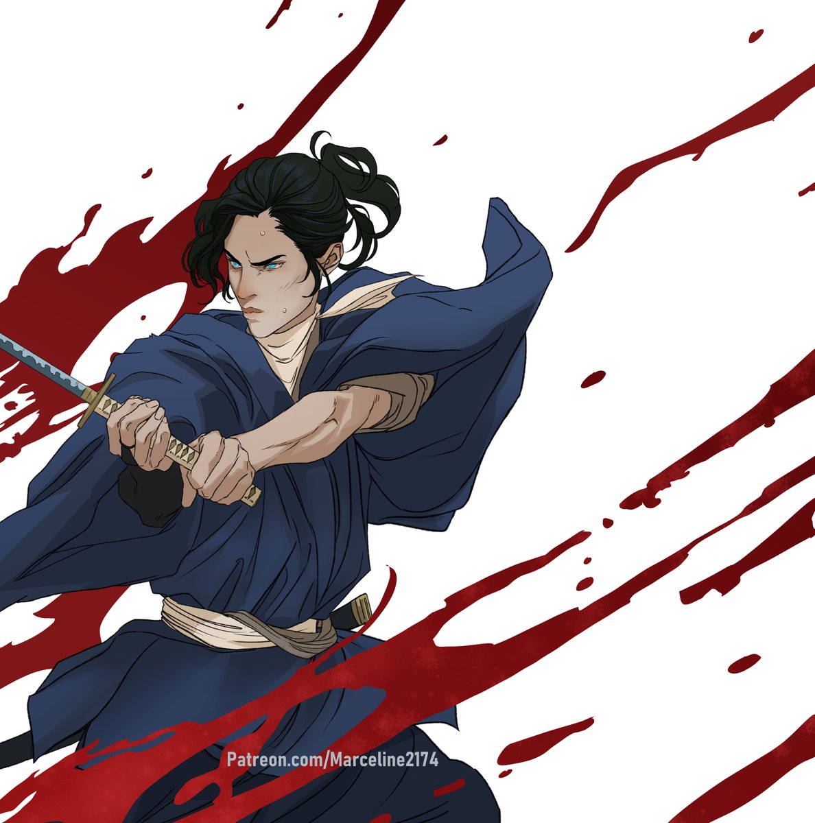 2nd Patreon art request - Mizu from Blue Eye Samurai