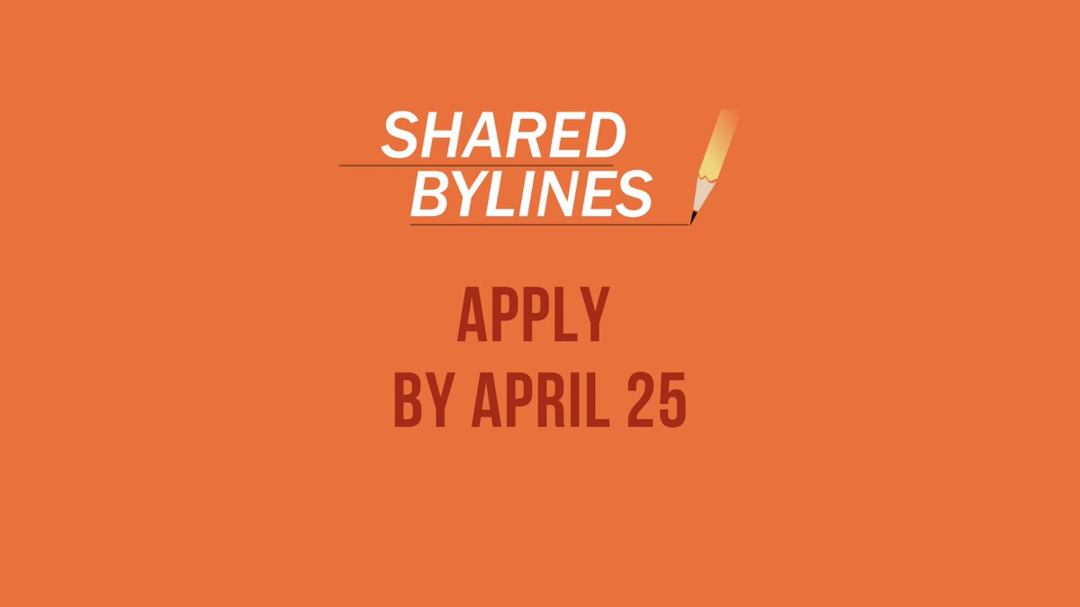 📢📢 There's just over a week left to apply for our scholarship + mentorship program. Get your apps in by April 25 sharedbylines.com/apply
💸 Support our work: tinyurl.com/y2ddrzem
💌 DM or e-mail for more info