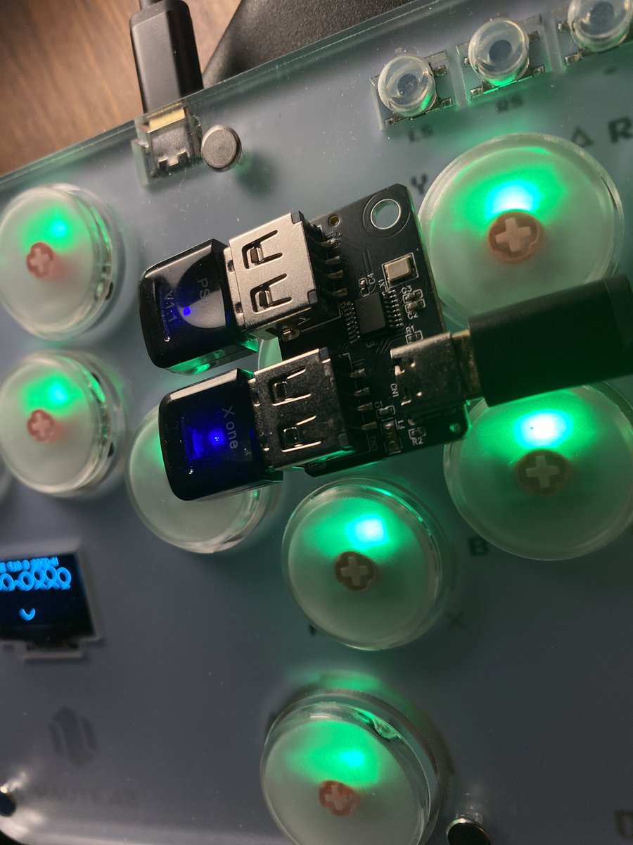 Meet the tiny hub!  A small USB hub that you can pair with GP2040-CE for a growing number of uses.  

While it is likely not the cheapest way to get a USB hub that will work with GP2040-CE it sure looks neat!

Currently useful for multiple auth dongles or keyboard host with auth.