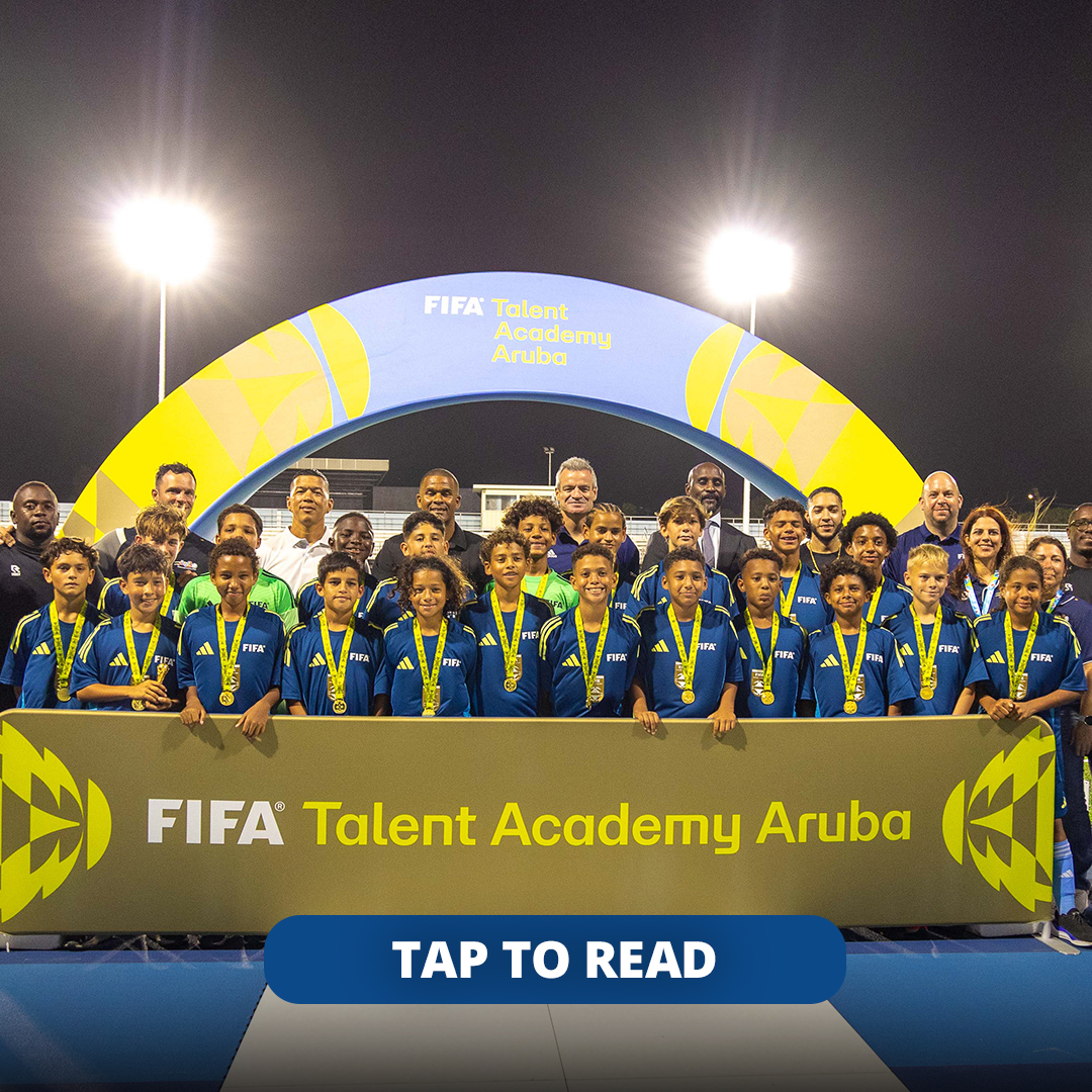 FIFAcom's tweet photo. A new milestone for the FIFA Talent Development Scheme 🙌

Aruba held its first FIFA Talent Academy Milestone Event, the first to do so in the Caribbean region, highlighting the nation’s commitment to elite-level player development: