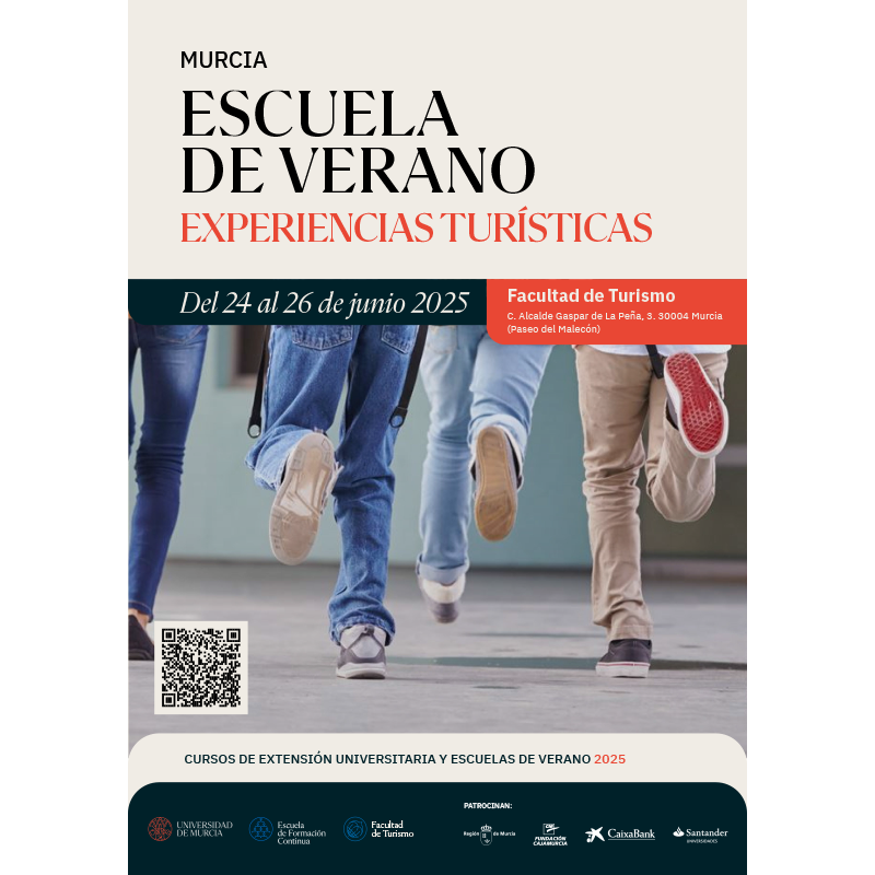 Cursos de Extensión Universitaria (@extensionumu) on Twitter photo #EscueladeVerano
Escuela de Verano Experiencias turísticas.
Dirigida a estudiantes preuniversitarios.
🗓️24-26 junio <a href="/openfaculty/">The Open Faculty</a>
📌Programa: t.um.es/escuelasdevera…
#turismo #experiencias #turísticas #RegióndeMurcia #tecnologías #cursosumu #descenso #murcia #bachillerato #EscueladeVerano
Escuela de Verano Experiencias turísticas.
Dirigida a estudiantes preuniversitarios.
🗓️24-26 junio <a href="/openfaculty/">The Open Faculty</a>
📌Programa: t.um.es/escuelasdevera…
#turismo #experiencias #turísticas #RegióndeMurcia #tecnologías #cursosumu #descenso #murcia #bachillerato