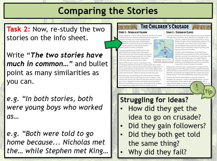 Another Crusades lesson, this time on the Children's Crusade. Students study both stories and draw comparisons between them. Then, they argue whether it was a 'real' crusade. Here's the PDF stories: cutt.ly/Drgi6RER and full lesson: cutt.ly/nrgi5QPz #historyteacher