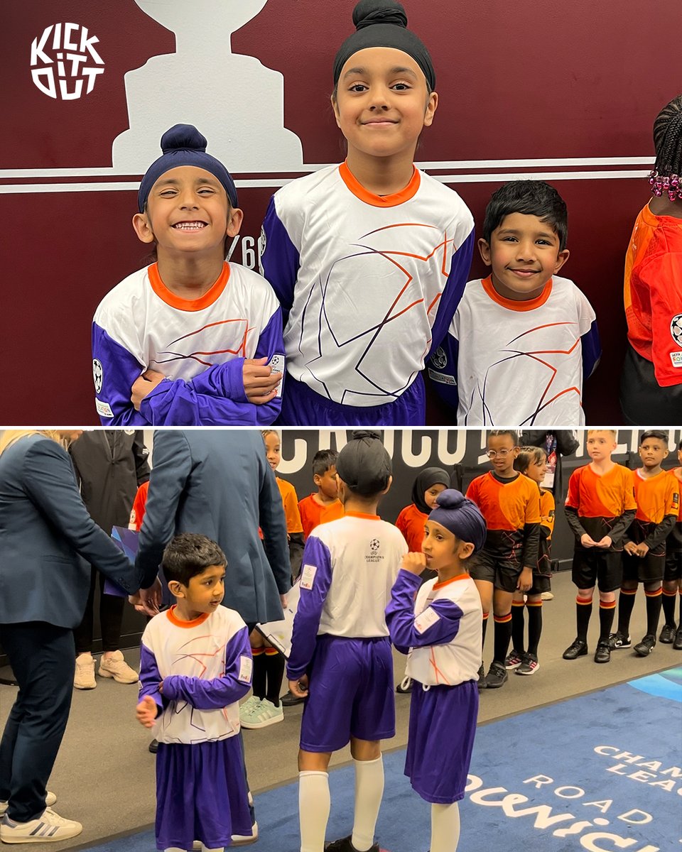 🙌 Kick It Out, FedEx &amp; UEFA Foundation provided a unique opportunity for three very special children; Jehta, Jatinder &amp; Dylan.

🤩 The trio walked out onto Villa Park as referee mascots before Aston Villa’s Champions League tie with Paris Saint Germain.

😁 It was all smiles