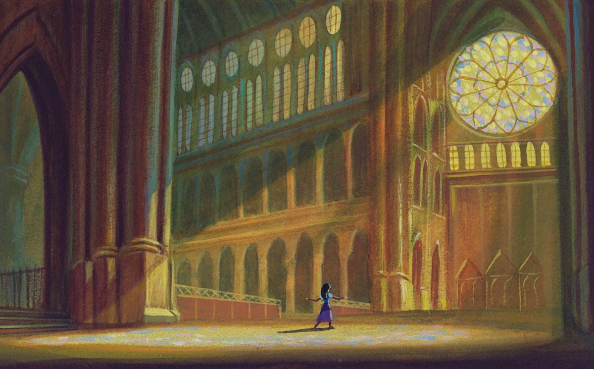 DisneyReact's tweet photo. 🎨 Desarrollo visual de 'El jorobado de Notre Dame' (1996) realizado por el director de arte de la película David Goetz https://t.co/vhVk3I0Uix